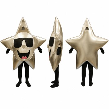 Star Mascot Costume in Silver with Black Sunglasses Adult