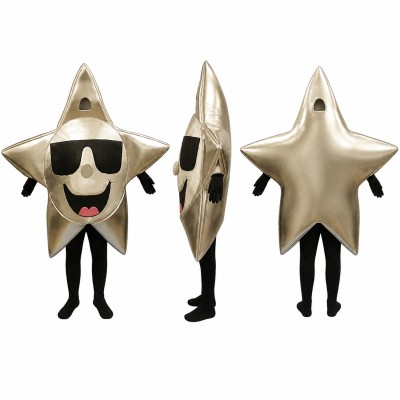 Star Mascot Costume in Silver with Black Sunglasses Adult