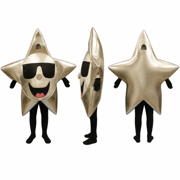 Star Mascot Costume in Silver with Black Sunglasses Adult