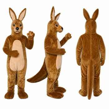 Kangaroo Mascot Costume in Brown with Cream Belly Adult