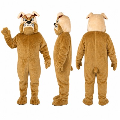 Bulldog Mascot Costume in Tan with White Muzzle Adult