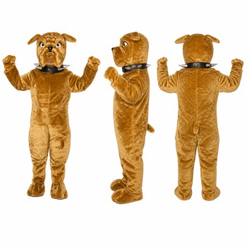 Bulldog Mascot Costume in Golden Brown with Floppy Ears Adult