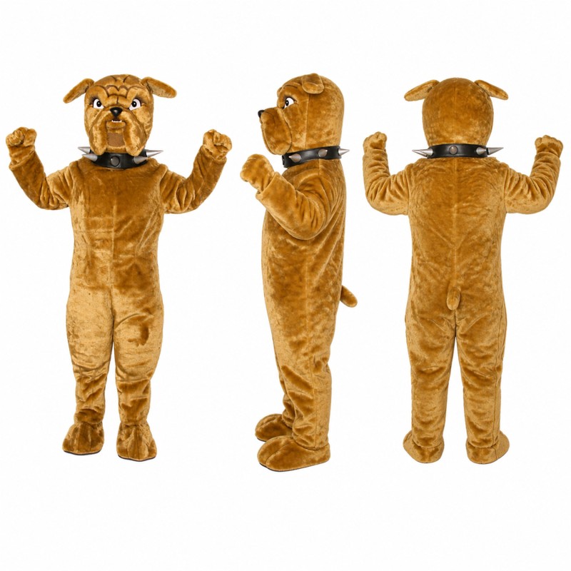 Bulldog Mascot Costume in Golden Brown with Floppy Ears Adult