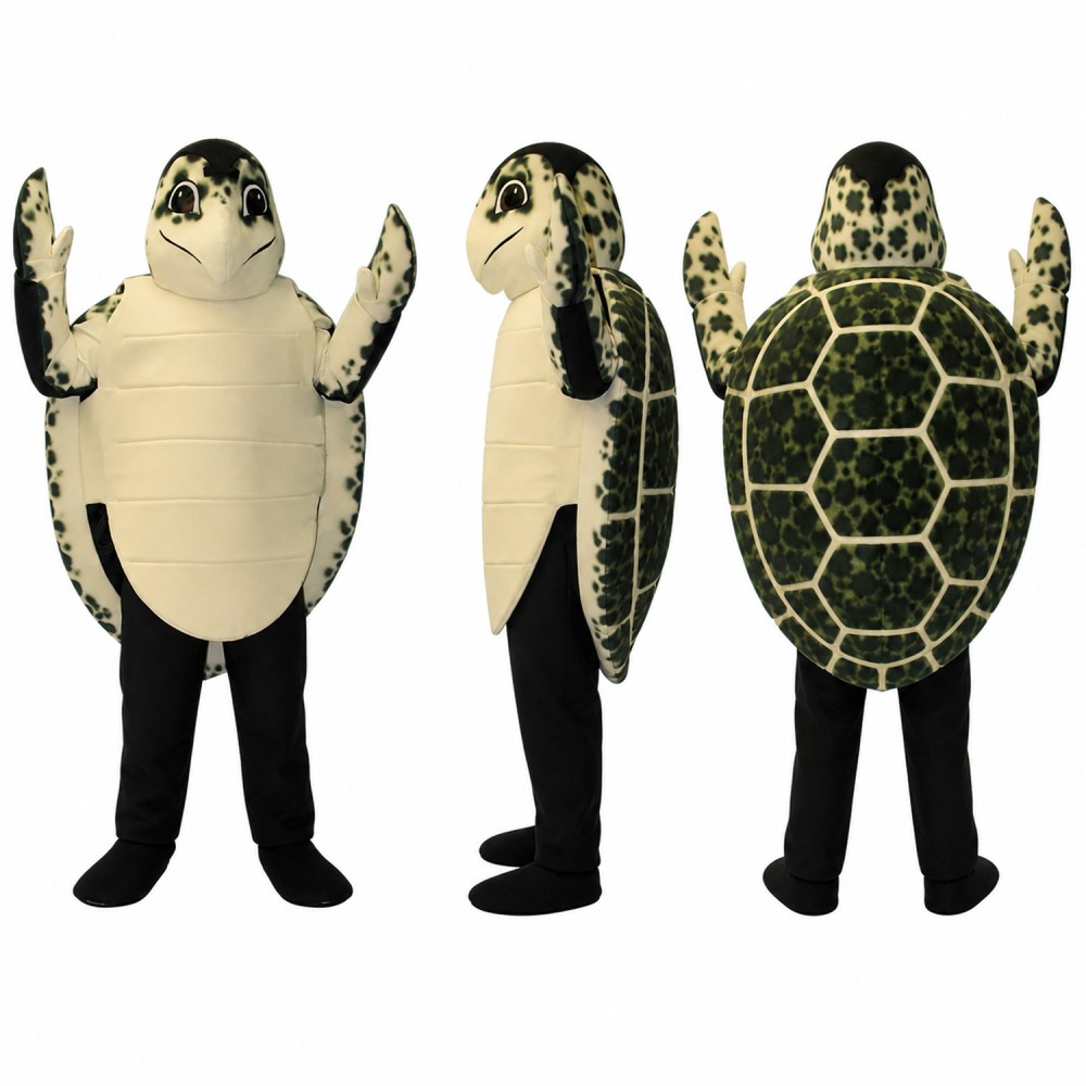 Sea ​​Turtle Mascot Costume in Beige with Segmented Shell Adult