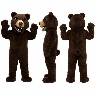 Brown Bear Mascot Costume with Tan Muzzle Adult