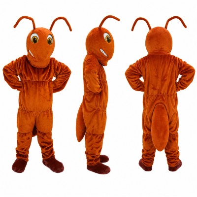 Ant Mascot Costume in Orange with Long Antennae Adult
