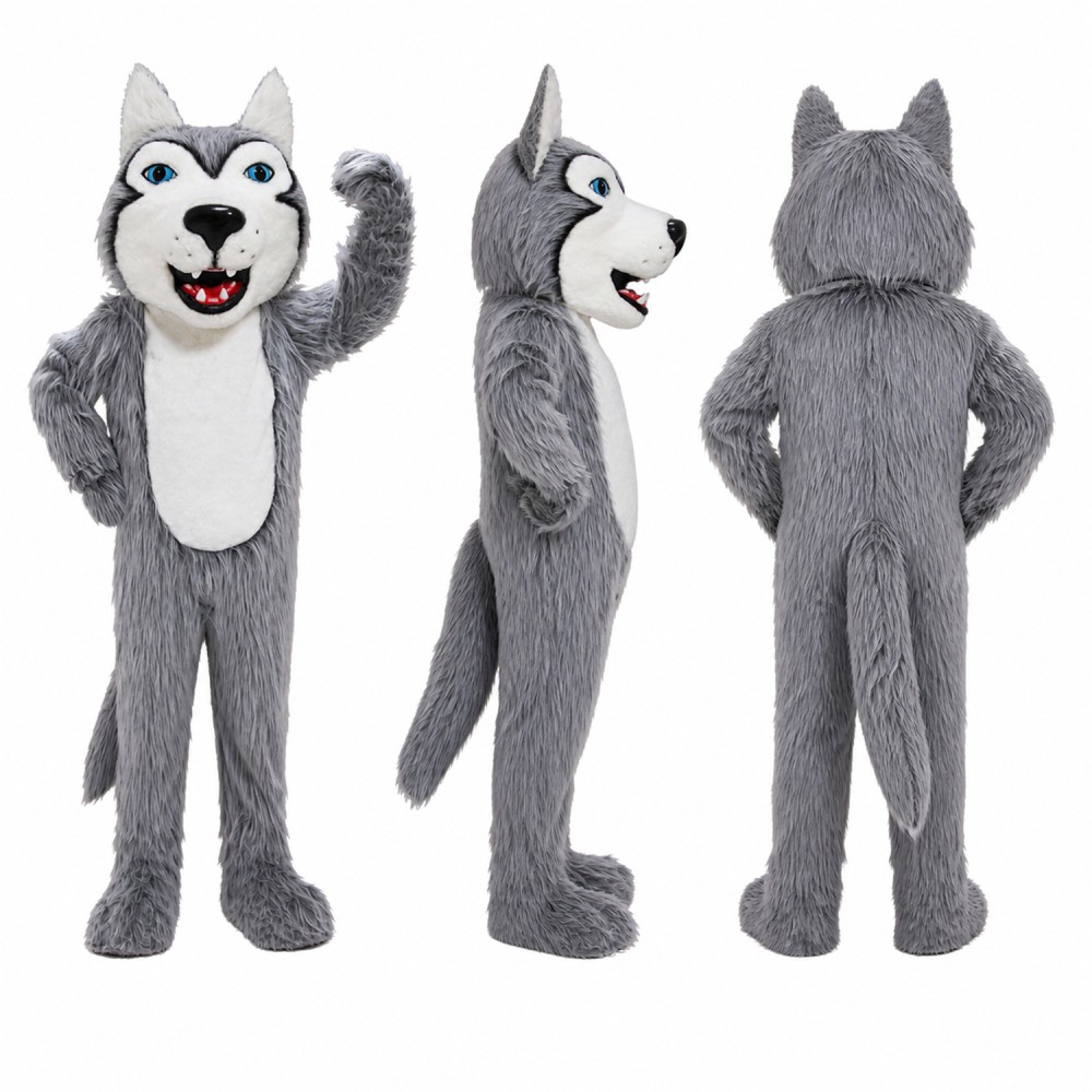 Wolf Mascot Costume in Gray with White Muzzle Adult Wolf Mascot Costume in Gray with White Muzzle Adult