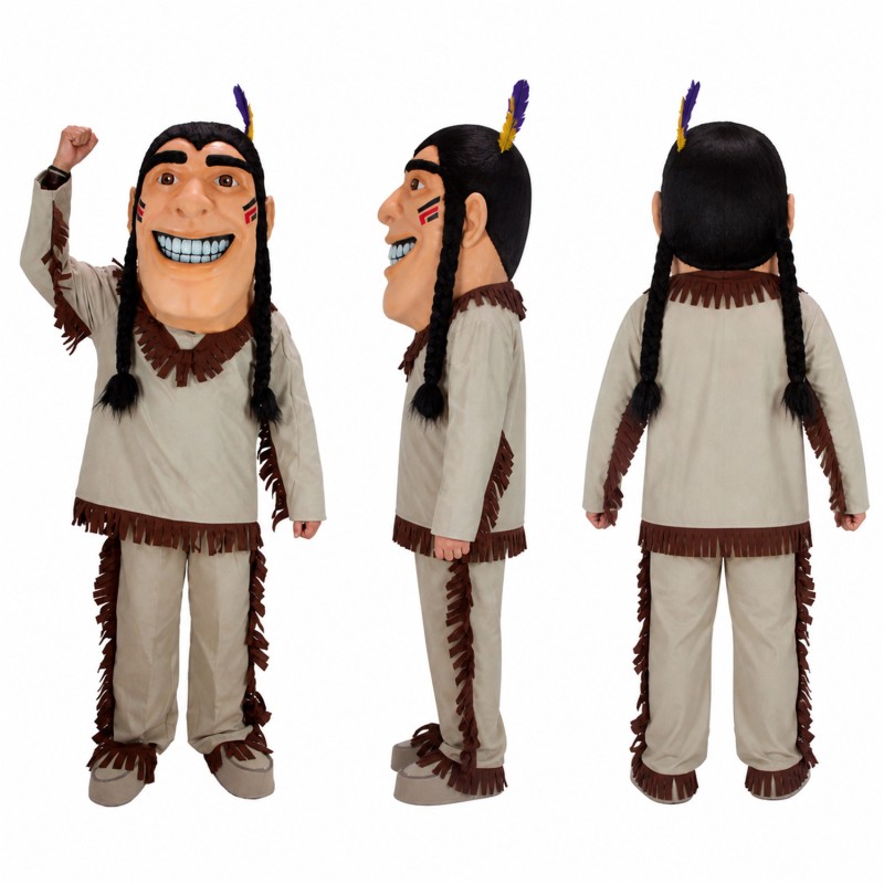 Ceremonial Warrior Mascot Costume with Feathered Headband Adult