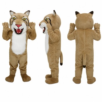 Mountain Lion Mascot Costume in Tan with White Belly Adult