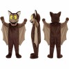 Bat Mascot Costume in Brown with Yellow Eyes and Wings Adult