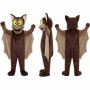 Bat Mascot Costume in Brown with Yellow Eyes and Wings Adult
