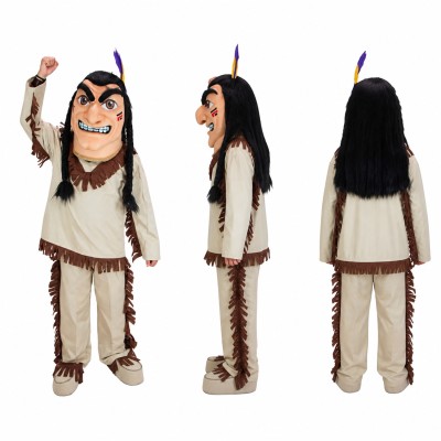Ceremonial Warrior Mascot Costume with Feathered Headband Adult