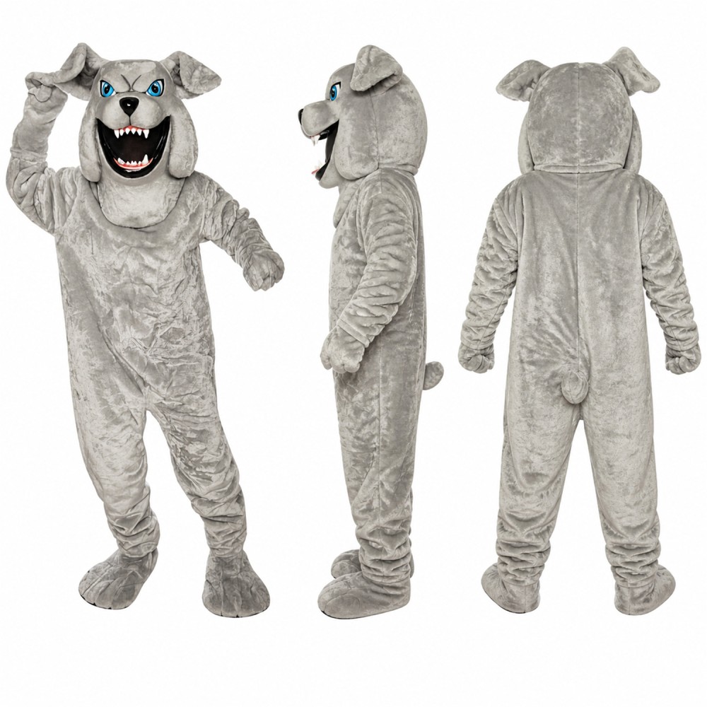 Fierce Gray Bulldog Mascot Costume for Adults Fierce Gray Bulldog Mascot Costume for Adults