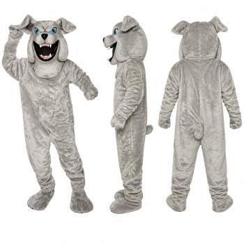 Fierce Gray Bulldog Mascot Costume for Adults