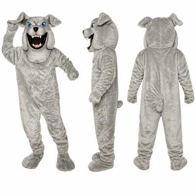 Fierce Gray Bulldog Mascot Costume for Adults
