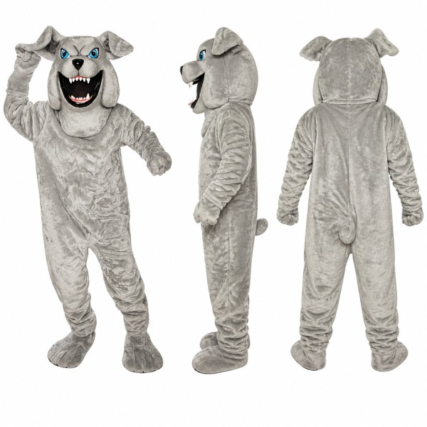 Fierce Gray Bulldog Mascot Costume for Adults