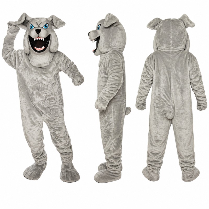 Fierce Gray Bulldog Mascot Costume for Adults