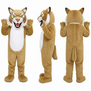 Cougar Mascot Costume in Tan with White Belly Adult