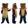 Scarecrow Mascot Costume with Oversized Brown Hat and Straw Beard Adult