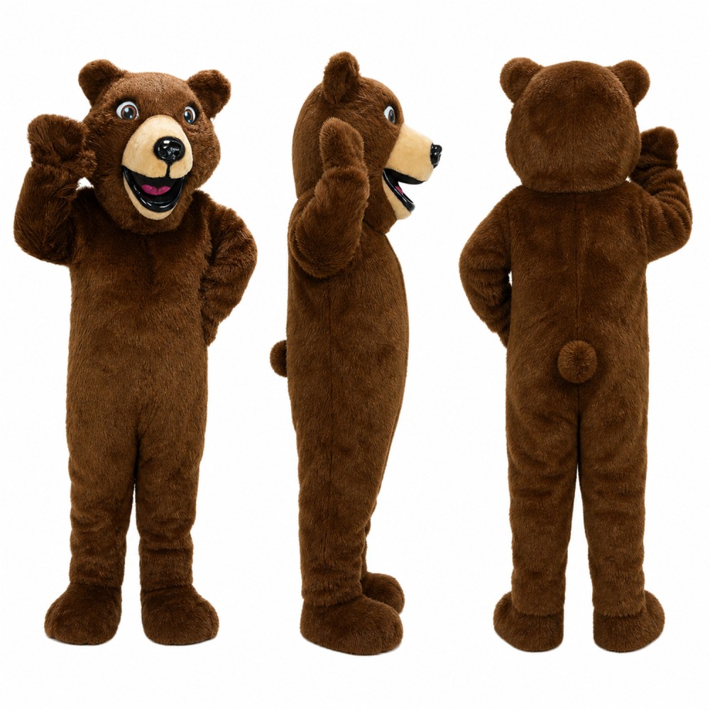 Brown Bear Mascot Costume with Tan Muzzle Adult