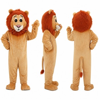 Lion Mascot Costume in Tan with Orange Mane Adult