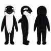 Killer Whale Mascot Costume in Black and White with Wide Smile Adult