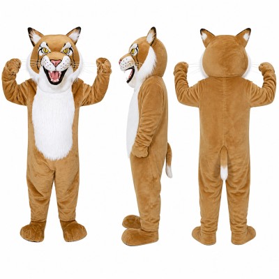 Cougar Mascot Costume in Tan with White Belly Adult