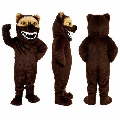 Brown Wolverine Mascot Costume for Adults