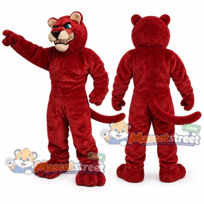 Red Cougar Mascot Costume Red Cougar Mascot Costume