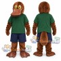 Brown Platypus Mascot Costume with Green Shirt