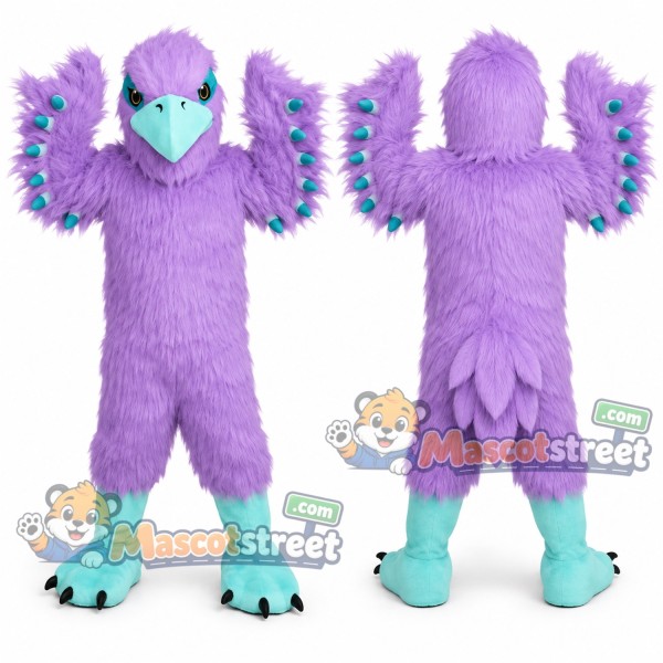 Purple and Aqua Eagle Mascot Costume