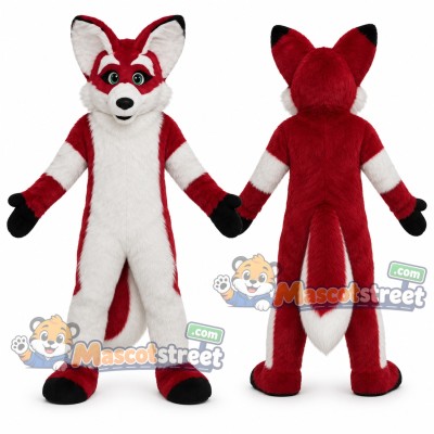 Red and White Fox Mascot Costume