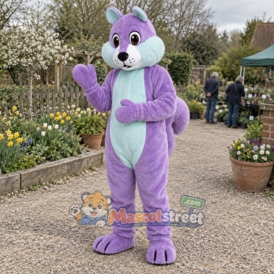 Purple Squirrel Mascot Costume Purple Squirrel Mascot Costume