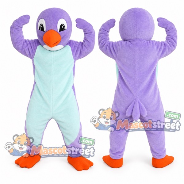 Purple Penguin Mascot Costume