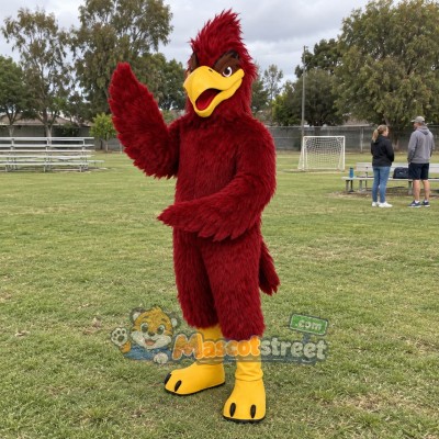 Burgundy Bird Mascot Costume