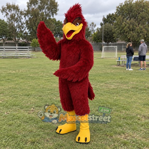 Burgundy Bird Mascot Costume