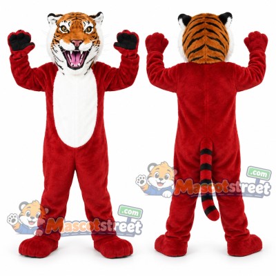 Red Tiger Mascot Costume Red Tiger Mascot Costume