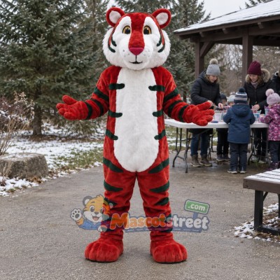Red Tiger Mascot Costume
