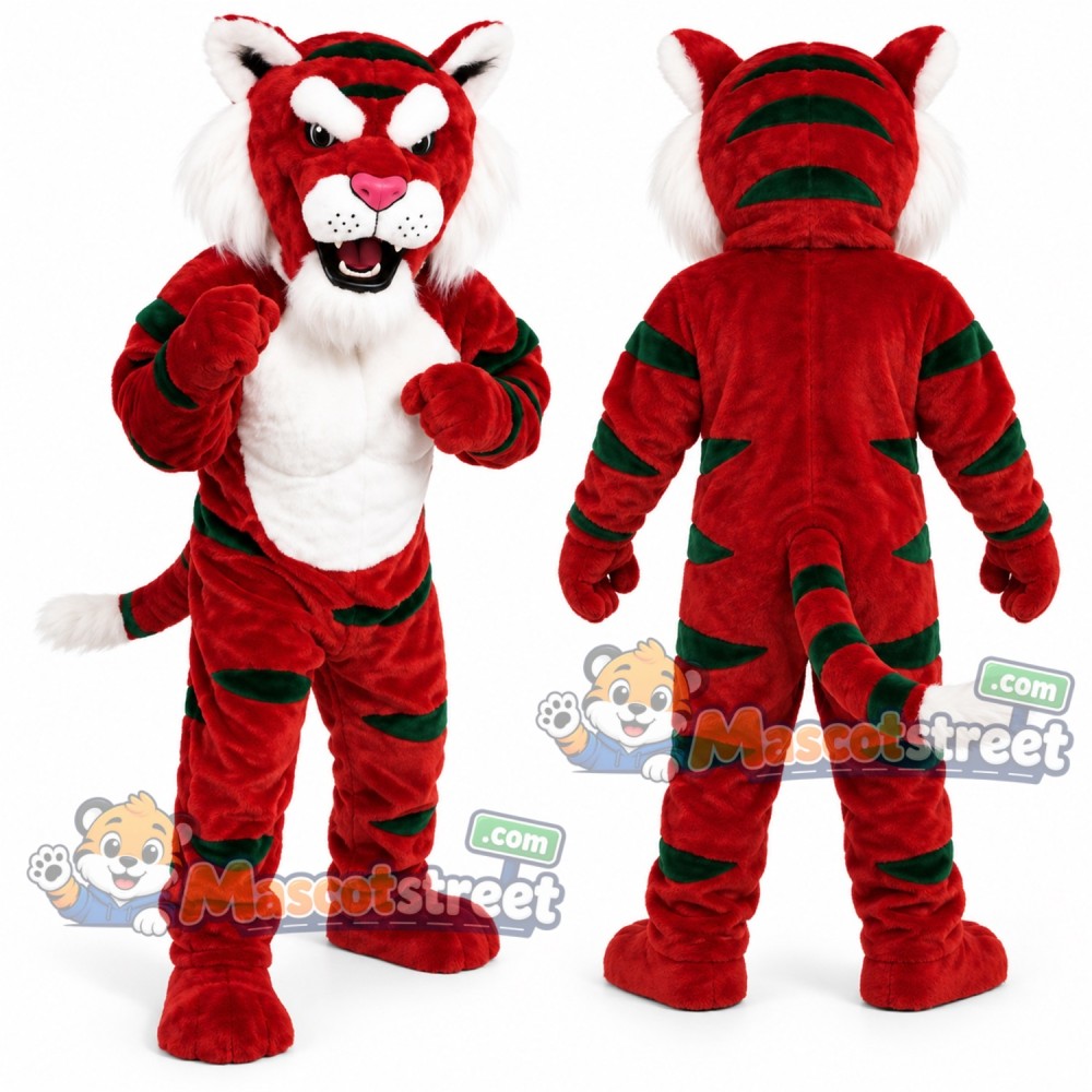 Red Tiger Mascot Costume Red Tiger Mascot Costume