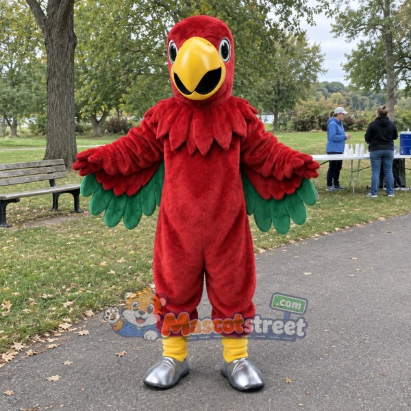 Red Falcon Mascot Costume Red Falcon Mascot Costume