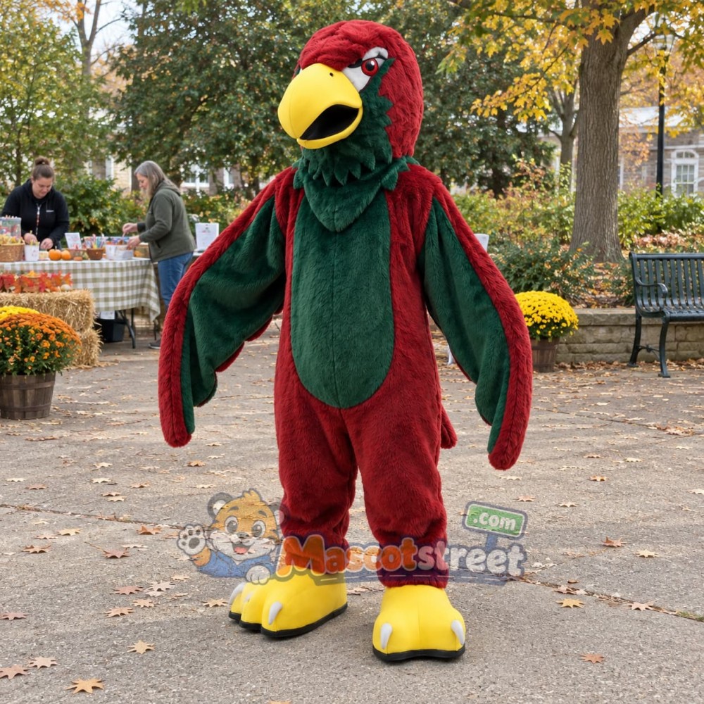 Burgundy Eagle Mascot Costume Burgundy Eagle Mascot Costume