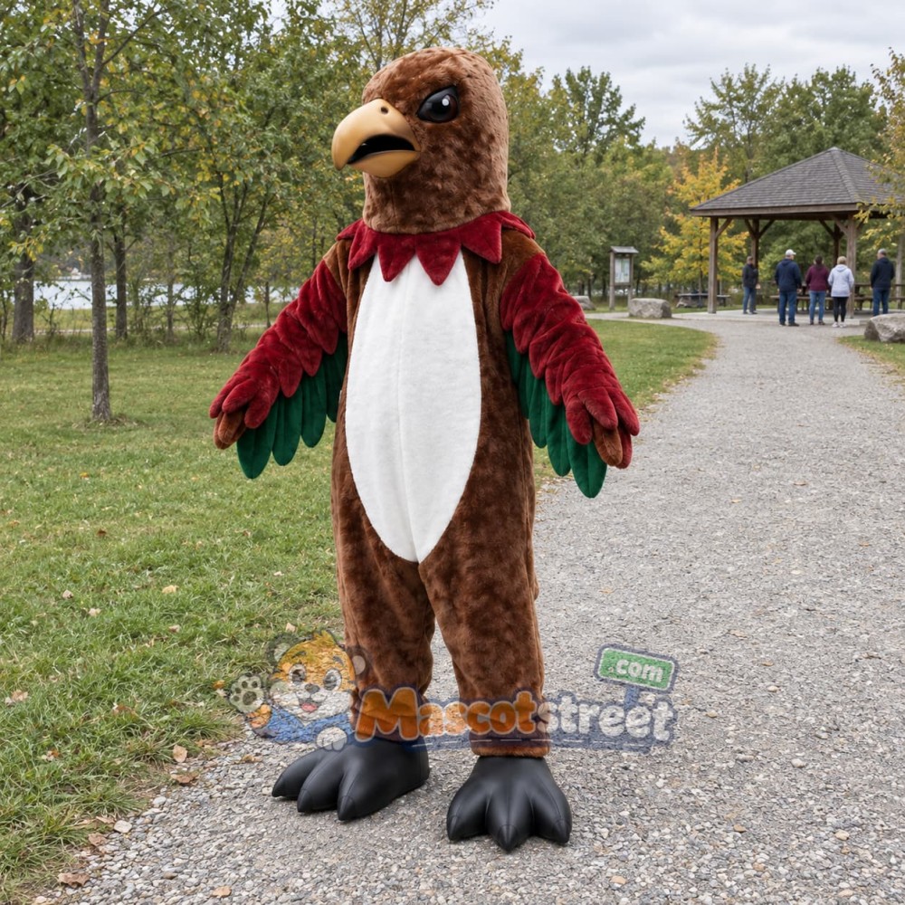 Brown Falcon Mascot Costume Brown Falcon Mascot Costume