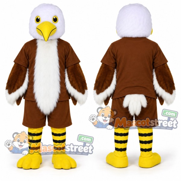 Bald Eagle Mascot Costume with Cream Shirt