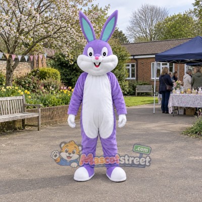 Purple Rabbit Mascot Costume