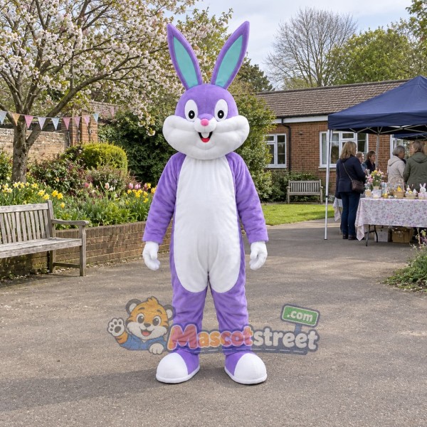 Purple Rabbit Mascot Costume