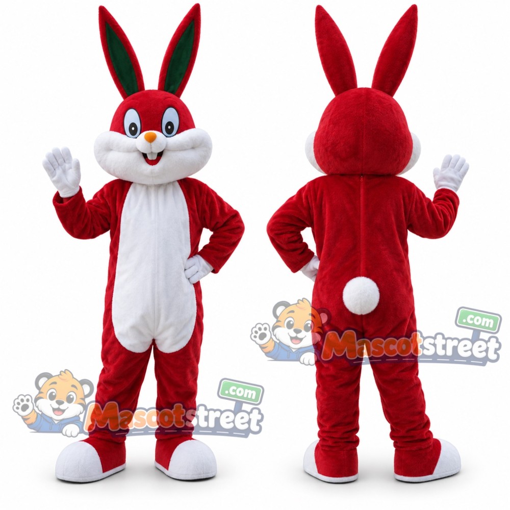 Red Rabbit Mascot Costume Red Rabbit Mascot Costume