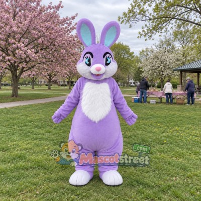 Purple Rabbit Mascot Costume