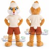 Tan Rabbit Mascot Costume with Cream Shirt
