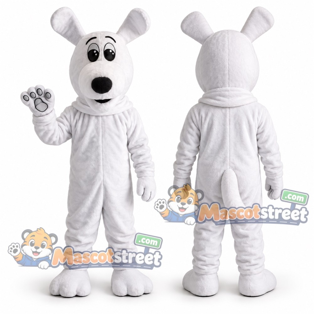 White Dog Mascot Costume White Dog Mascot Costume