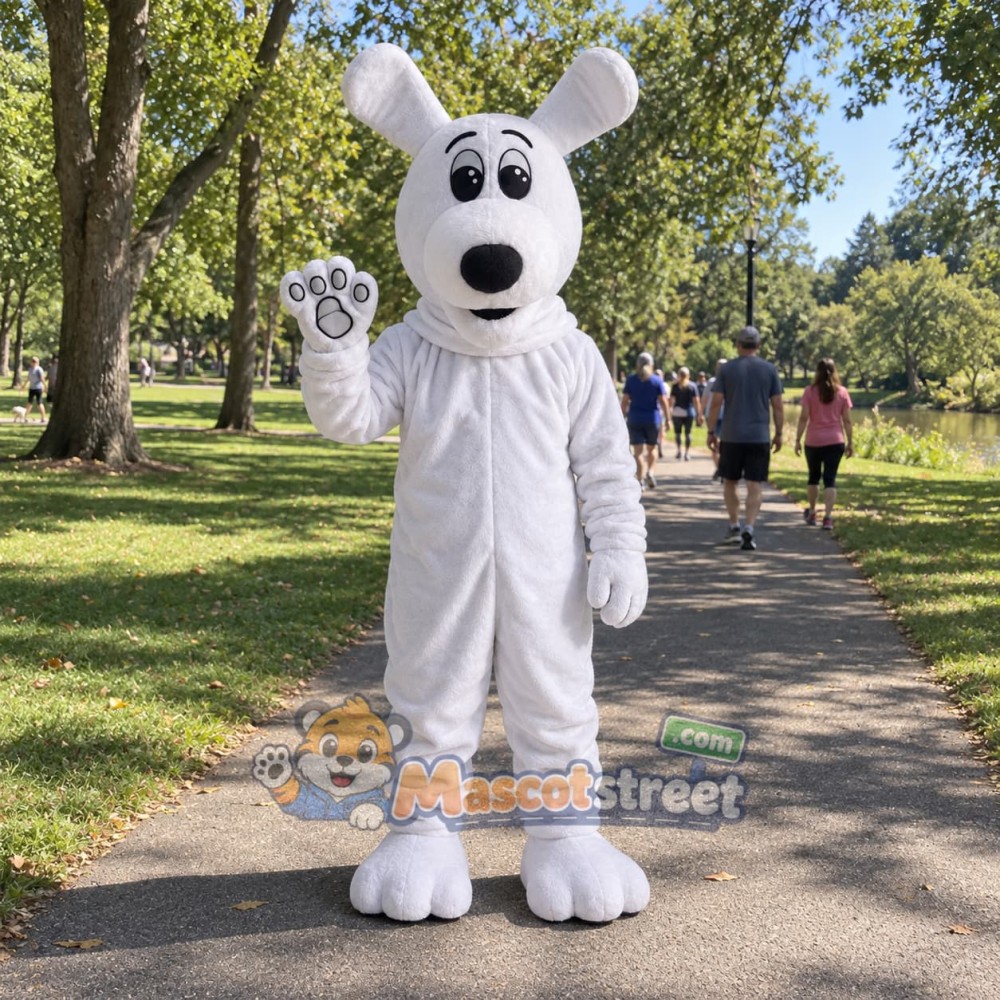 White Dog Mascot Costume White Dog Mascot Costume